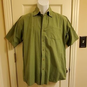 Wrangler green check short sleeve button up shirt